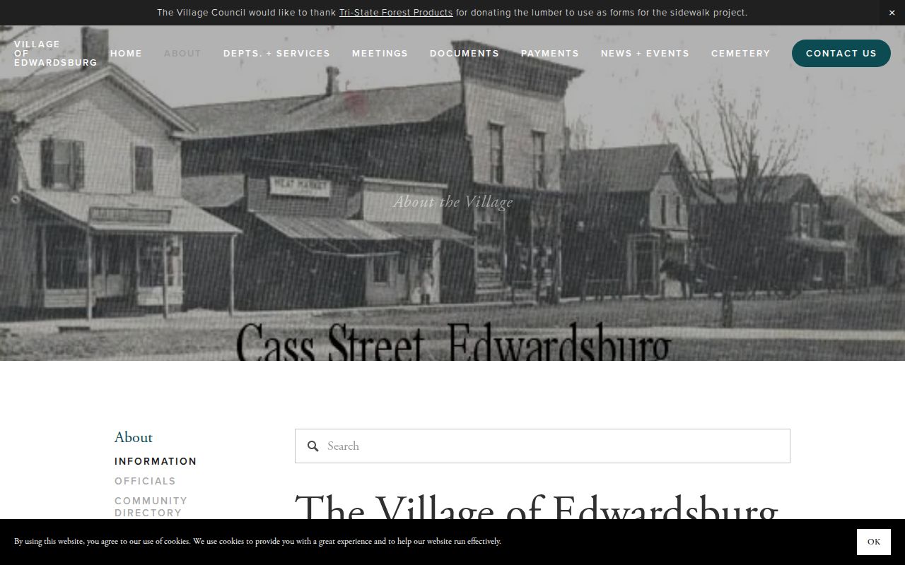 Edwardsburg village history and criminal records jurisdiction context